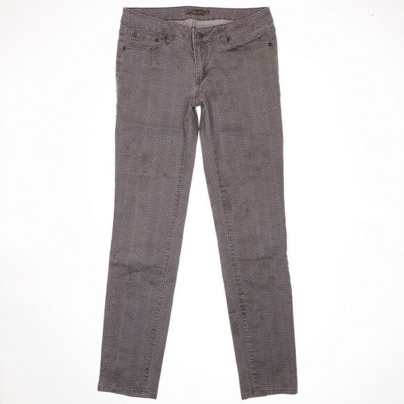 prAna Slim Leg Jeans 10/30 Womens Low Waist Gray Print Denim Stretch 30x30.5 - Picture 1 of 11